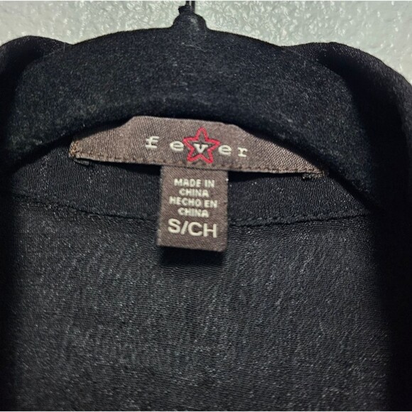 Fever Black Witchy Whimsigoth Sheer Collared Gauzy Vest Pintucked Buttoned Sz S - Picture 3 of 12